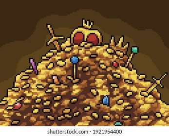 pixel art luxury treasure oile