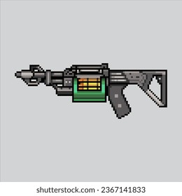 Arma de la máquina de arte de Pixel. Pistola De Máquina Pixelada. Fondo de los iconos de las armas de las armas de la máquina
para el juego de arte píxel e icono para el sitio web y el juego de vídeo. retro de la vieja escuela.