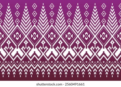 Pixel art made of brightly colored squares used in textiles