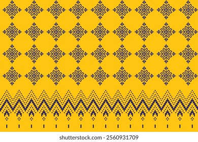 Pixel art made of brightly colored squares used in textiles