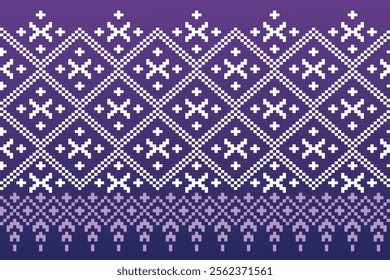 


Pixel art made of brightly colored squares used in textiles

