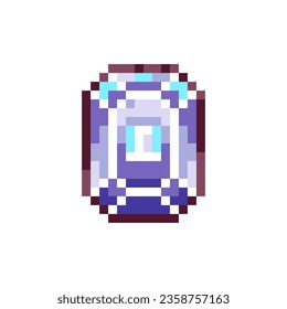 Cristal mágico de arte de píxeles. Ilustración de Gemstone con decoración de Halloween de estilo retro de 8 bits. Ideal para Sticker, Retro Decorativo Elemento de Videojuego, Juego Activo, Emoji, Avatar o Cute Geek Patch.	