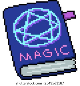 Pixel Art de Magic Wizard Book Fondo aislado