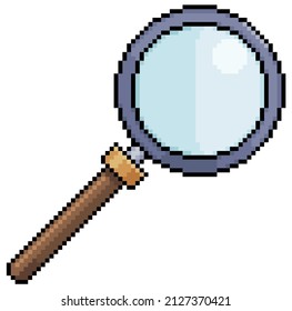 Pixel Art Magnifying Glass Vector Icon Stock Vector (Royalty Free ...