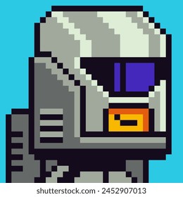 pixel art male character 8-bit,  spaceman, 80-s, avatar, futuristic social net portrait, NFT, cartoon vector icon, game user, web profile persons, people, minimalistic style. Non-fungible token.