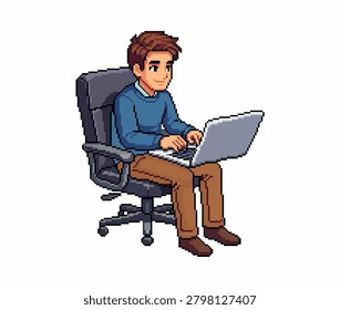 Pixel art man in