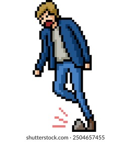 Pixel Kunst des Menschen Stolperfallen einzeln Hintergrund
