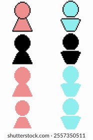 pixel art. man and woman icons