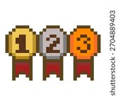 Pixel Art Medals Representing Ranks