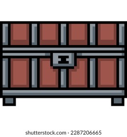 pixel art of medieval chest box