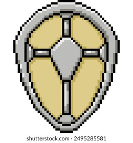 pixel art of medieval knight shield isolated background