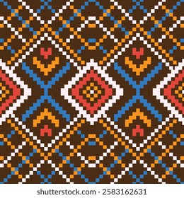 Pixel art meets fabric in this cutting-edge design. The bold contrasts and structured shapes create a versatile look, making it ideal for modern interiors, chic clothing, and statement accessories.