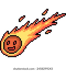 pixel art of meteorite face smile isolated background
