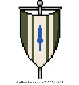 pixel art of midieval flag symbol isolated background