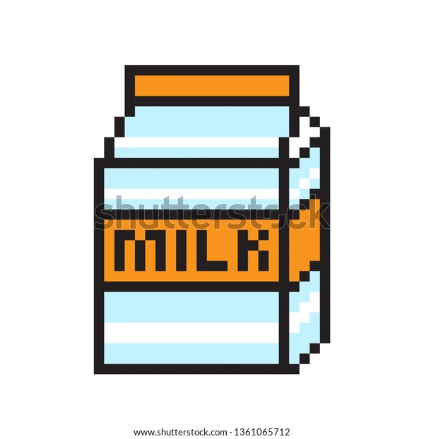 Pixel Art Milk Stock Vector Royalty Free 1361065712 Shutterstock 8905