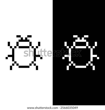 pixel art mobile or computer pc virus vector game 8 bit icon cyber attack sign. Protection, malware icon, antivirus 