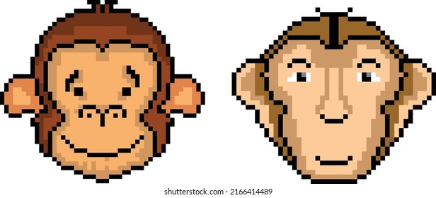 pixel art monkey Modern pixel design