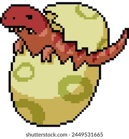 pixel art of monster egg hatch isolated background