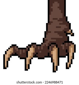 pixel art of monster leg claw
