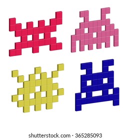 Pixel art  monsters.