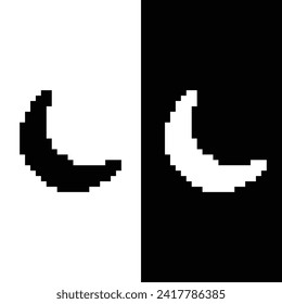  pixel art moon  icon vector 8 bit game  company logo template 
