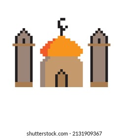 Pixelkunstmoschee mit zwei Minaretten