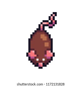 Pixel art mouse character isolated on white background
