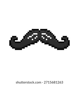 Pixel arte bigote elemento de cara gráfico aislado