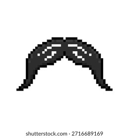 Pixel art bigote elemento de cara Vector gráfico