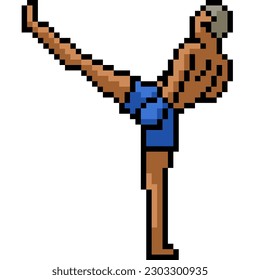 pixel art of muay thai kick