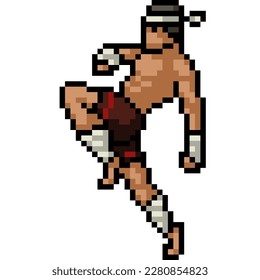 pixel art of muay thai knee