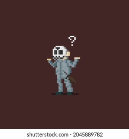 Pixel art murder character doing what compose.