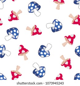 Pixel art mushroom pattern background