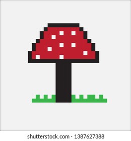 Pixel Art Mushroom version cartoon