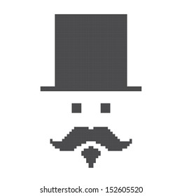 pixel art mustache guy