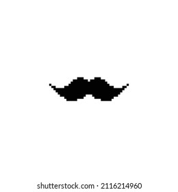pixel art mustache vector  icon pixel element for 8 bit game