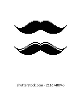 pixel art mustache vector  icon pixel element for 8 bit game