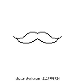 pixel art mustache vector  icon pixel element for 8 bit game