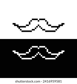 bigote de píxel elemento de píxel vectorial del icono para juego de 8 bits