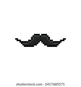 pixel art mustache vector  icon pixel element for 8 bit game