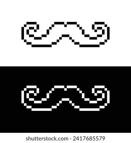 bigote de píxel elemento de píxel vectorial del icono para juego de 8 bits