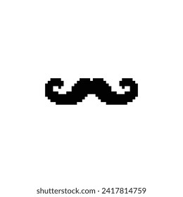 pixel art mustache vector  icon pixel element for 8 bit game