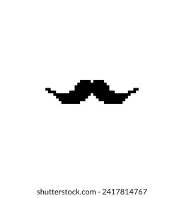 pixel art mustache vector  icon pixel element for 8 bit game 