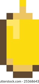 Pixel Art Mustard Sauce Vector Illustration
