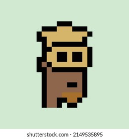 arte de píxeles NFT blockchain, token man no fungible, carácter de niño