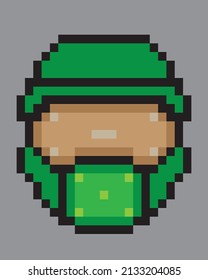 pixel art nft character wear fullface helmet