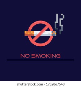 Pixel Art No Smoking Warning Board Stock Vector (Royalty Free ...