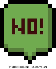 Pixel Art No Speech Bubble Vector Illustration