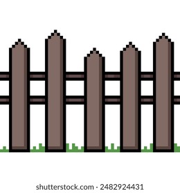 pixel art of normaal fence loop isolated background