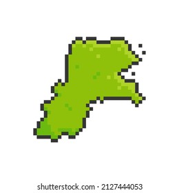Pixel Art of North Kalimantan Province, Indonesia. 8 Bit Pixel Art Map. Vector Illustration - EPS 10 Vector